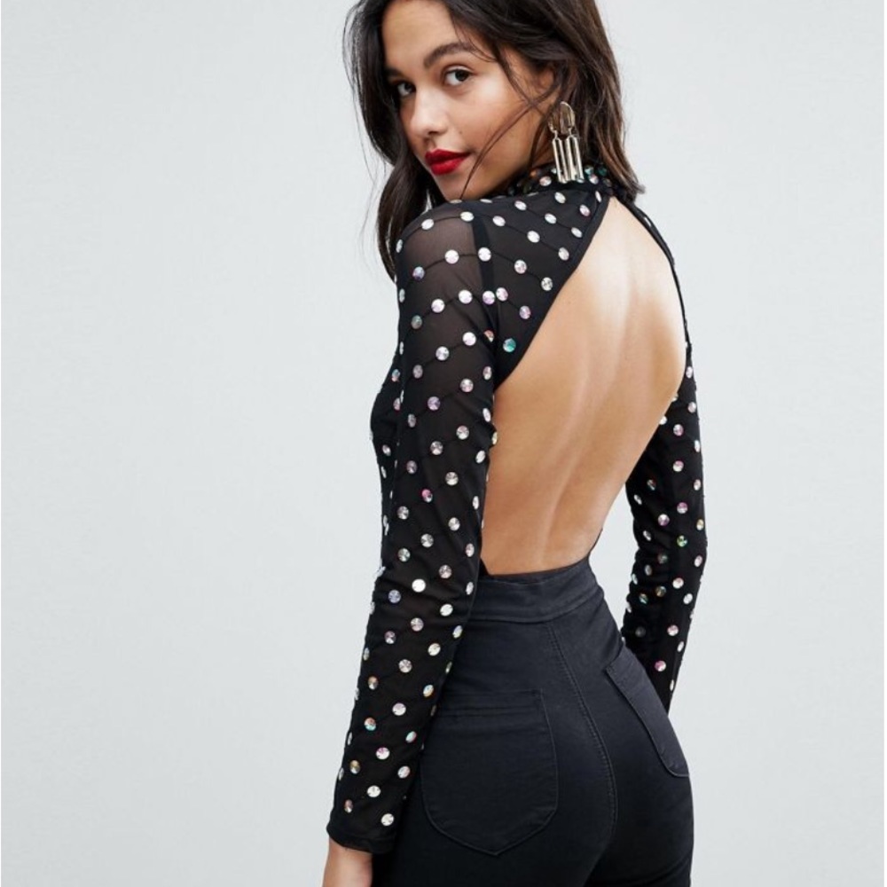 ASOS Body with Disco Sequins and Open Back